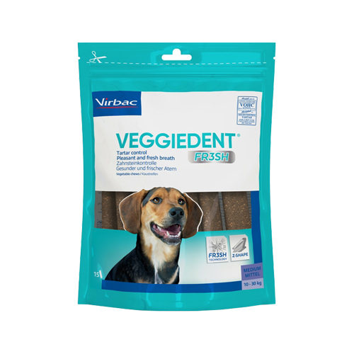 VeggieDent FR3SH Kauwstrips  M  Hond - 10 - 30 kg (15 Stuks)